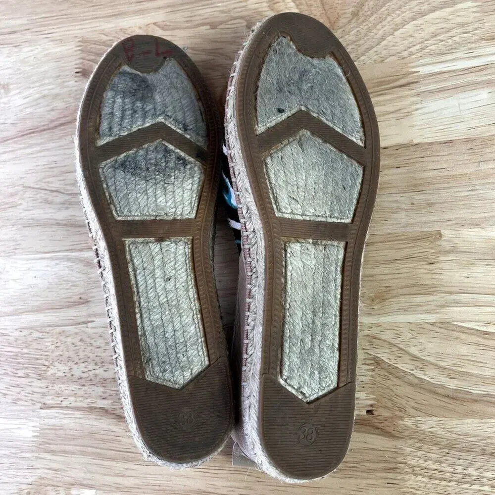 FRENCH CONNECTION Umara Zebra Print Calf Hair Closed Toe Espadrille Flat Women's